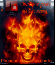 skulls on fire