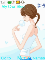 bubble blowing girl