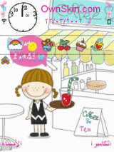 happy girl , coffe and tea